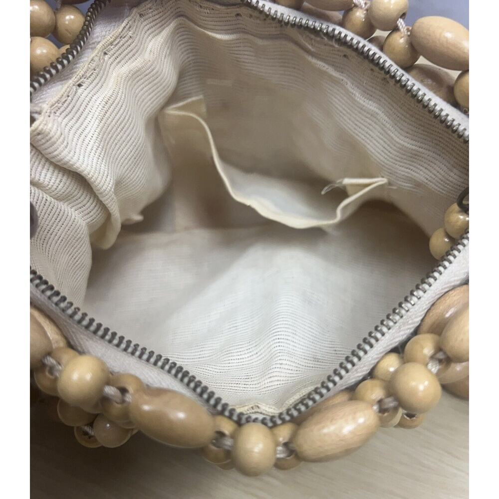 Vintage 1960’s Wooden Bead Handbag Purse Chain Strap Made in Japan An Exclusive - Picture 9 of 13